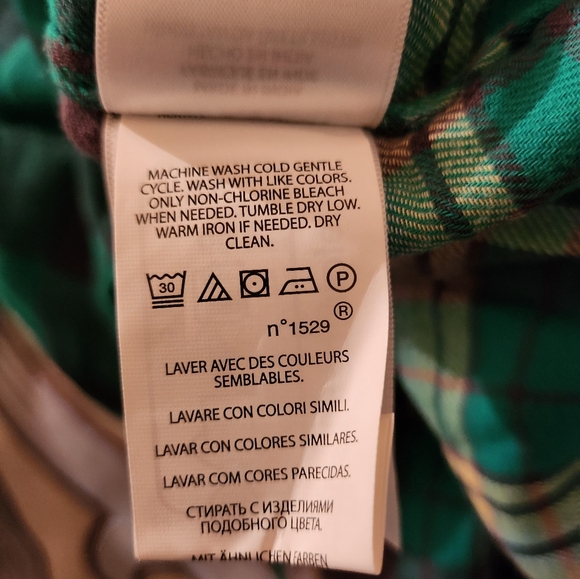 $OLD! 138 Polo Ralph Lauren GREEN& Black Plaid Double Faced Flannel Shirt Sz Lrg - Picture 9 of 9
